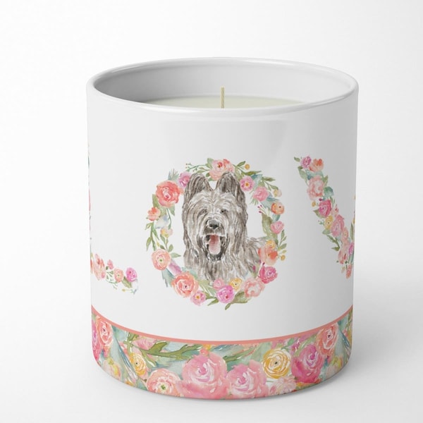 Carolines Treasures 3.75 x 3.25 in. Unisex Briard No.3 Love 10 oz Decorative Soy Candle WDK4347CDL - main